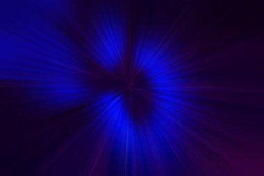 Dinamik ışık huzmeleri. Uzayda bir parlama perspektife giriyor