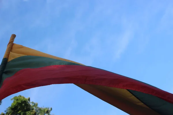Σημαία Λιθουανίας Θέα Στο Εξωτερικό — Φωτογραφία Αρχείου