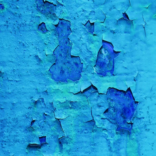 Textura Pozadí Popraskané Modré Stěny — Stock fotografie