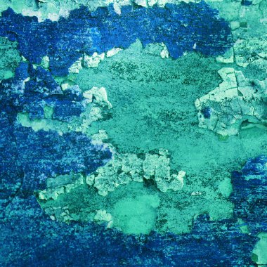 Çatlak mavi bir duvarın arka plan dokusu