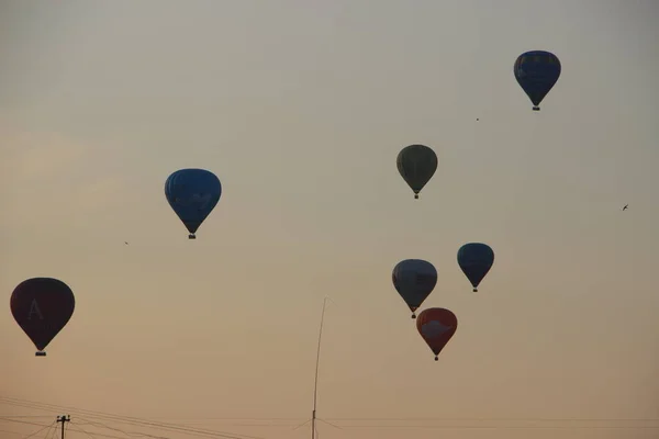 Balões Quente Vista Céu — Fotografia de Stock