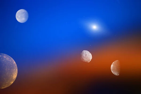 Абстрактный Красочный Фон Планетами Концепция Вселенной — стоковое фото