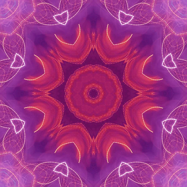 Mandala Abstracto Lila Con Patrón Floral Círculo —  Fotos de Stock