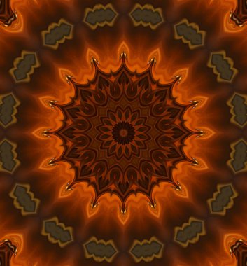 Çember çiçek desenli soyut mandala, anahata mandala ve agna çakra. Esrarengiz kavram arkaplanı.