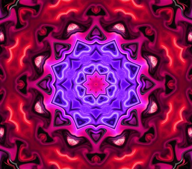 Çember çiçek desenli soyut mandala, anahata mandala ve agna çakra. Esrarengiz kavram arkaplanı.
