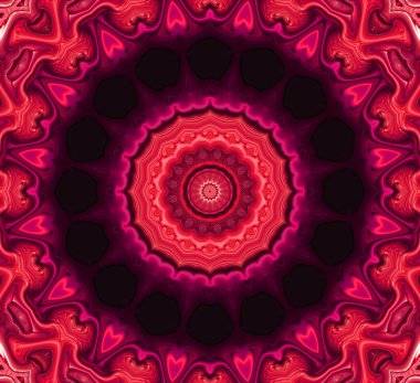 Çember çiçek desenli soyut mandala, anahata mandala ve agna çakra. Esrarengiz kavram arkaplanı.
