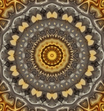 Çember çiçek desenli soyut mandala, anahata mandala ve agna çakra. Esrarengiz kavram arkaplanı.