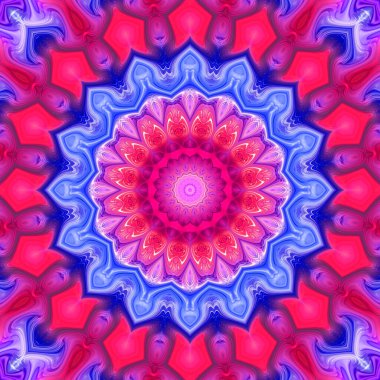 Çember çiçek desenli soyut mandala, anahata mandala ve agna çakra. Esrarengiz kavram arkaplanı.
