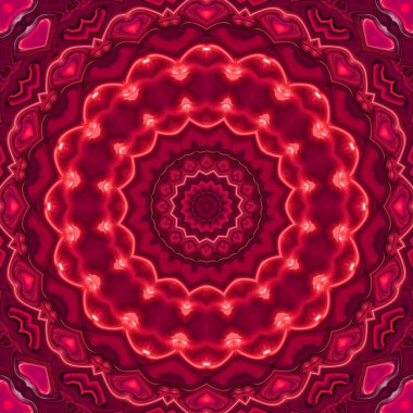 Çember çiçek desenli soyut mandala, anahata mandala ve agna çakra. Esrarengiz kavram arkaplanı.