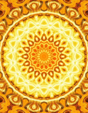 Çember çiçek desenli soyut mandala, anahata mandala ve agna çakra. Esrarengiz kavram arkaplanı.