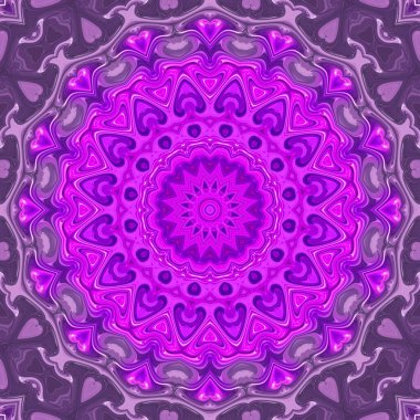 Çember çiçek desenli soyut mandala, anahata mandala ve agna çakra. Esrarengiz kavram arkaplanı.