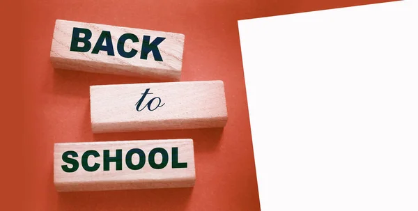 Back School Words Wooden Cubes Education Concept — Stock Photo, Image