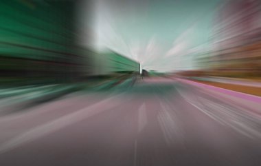 Şehir yolu bulanık arkaplan, hız kavramı 