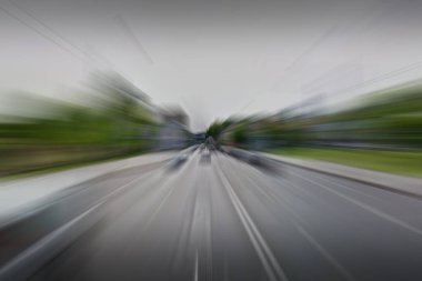 Şehir yolu bulanık arkaplan, hız kavramı 