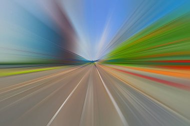 Şehir yolu bulanık arkaplan, hız kavramı 