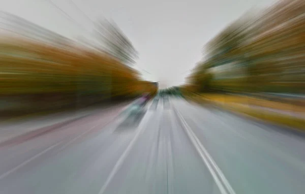 城市道路模糊背景 车速概念 — 图库照片