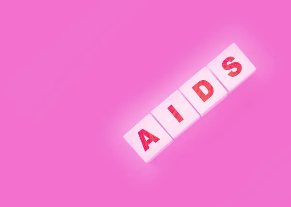 Cartas de SIDA en cubos de madera. ETS enfermedades de transmisión sexual — Foto de Stock