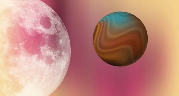 Абстрактный Красочный Фон Планетами Концепция Вселенной — стоковое фото