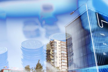 şehir ve sikkeler çift pozlama