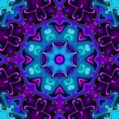 Soyut renkli yaratıcı dijital mandala arkaplan görüntüsü