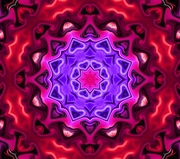 Αφηρημένη Πολύχρωμη Δημιουργική Ψηφιακή Mandala Προβολή Φόντου — Φωτογραφία Αρχείου