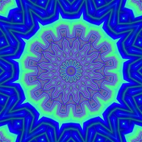 Abstract Kleurrijke Creatieve Digitale Mandala Achtergrond Uitzicht — Stockfoto