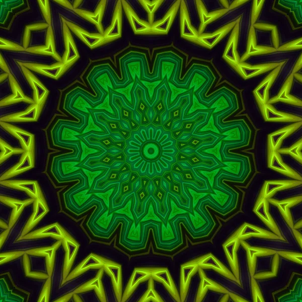 Abstracto Colorido Creativo Mandala Digital Vista Fondo — Foto de Stock