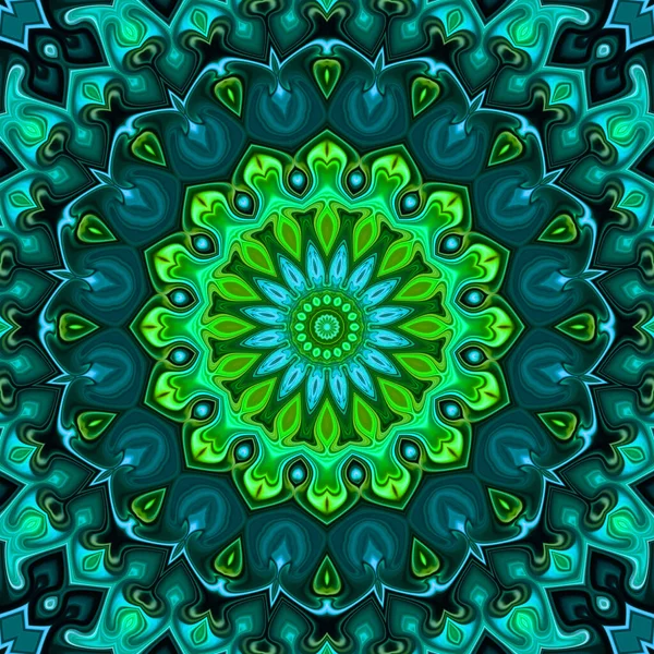 Astratto Colorato Creativo Digitale Mandala Vista Sfondo — Foto Stock