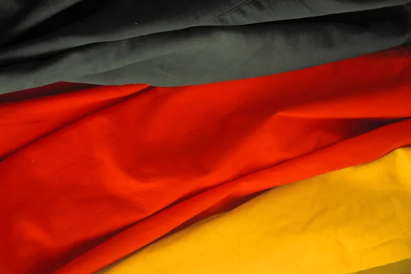 Bandeira Alemanha Textura Seda — Fotografia de Stock