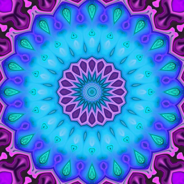 Abstracto Colorido Creativo Mandala Digital Vista Fondo — Foto de Stock