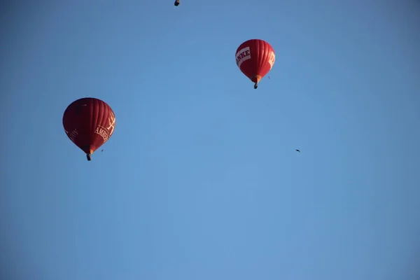 Balony Ogrzane Powietrze Widok Niebo — Zdjęcie stockowe