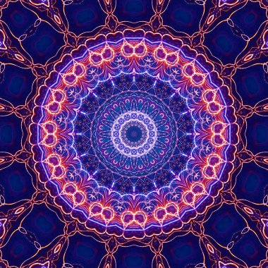 Soyut renkli yaratıcı dijital mandala arkaplan görüntüsü