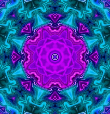 Soyut renkli yaratıcı dijital mandala arkaplan görüntüsü