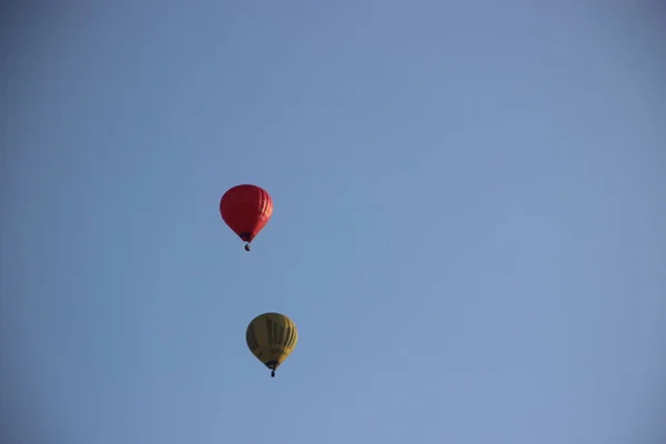 Balony Ogrzane Powietrze Widok Niebo — Zdjęcie stockowe