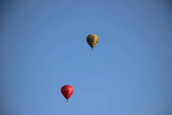 Hőlégballonok Kilátás Égen — Stock Fotó