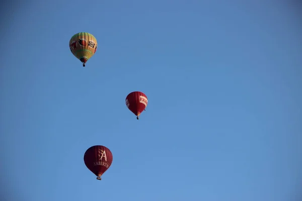 Balony Ogrzane Powietrze Widok Niebo — Zdjęcie stockowe