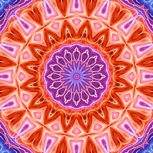 Astratto Colorato Creativo Digitale Mandala Vista Sfondo — Foto Stock