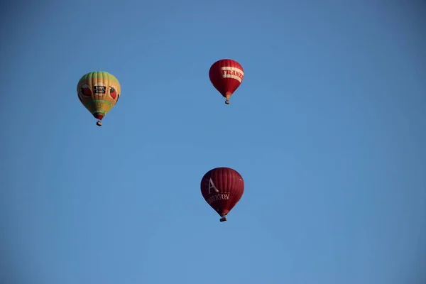 Balony Ogrzane Powietrze Widok Niebo — Zdjęcie stockowe