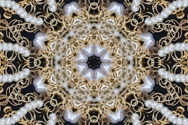 Astratto Colorato Creativo Digitale Mandala Vista Sfondo — Foto Stock