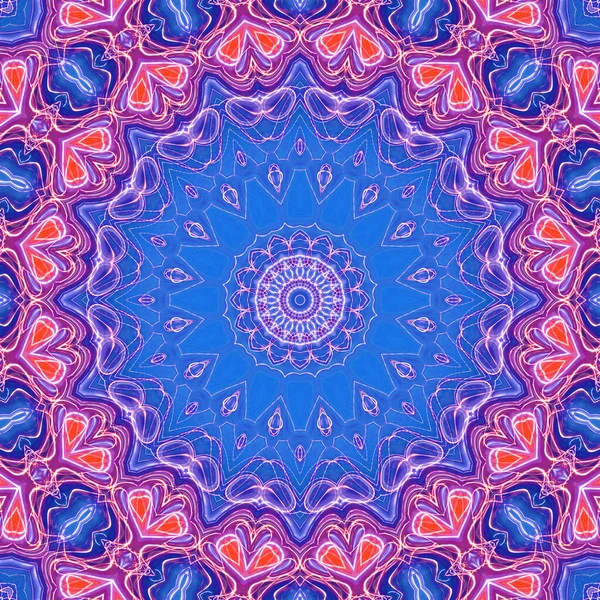 Abstract Kleurrijke Creatieve Digitale Mandala Achtergrond Uitzicht — Stockfoto