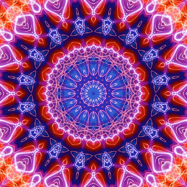 Astratto Colorato Creativo Digitale Mandala Vista Sfondo — Foto Stock