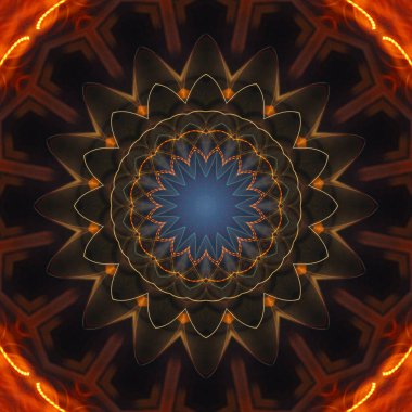 Soyut renkli yaratıcı dijital mandala arkaplan görüntüsü