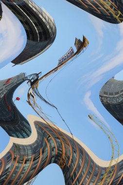 Dijital çok renkli soyut arkaplan, dalga konsepti