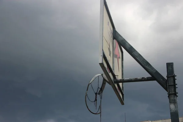 Basketball Hoop Broken Close View — Stock Photo, Image