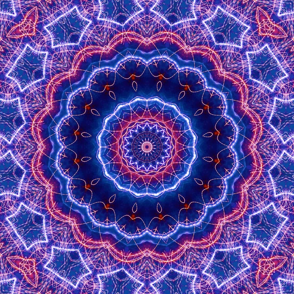 Abstract Kleurrijke Creatieve Digitale Mandala Achtergrond Uitzicht — Stockfoto