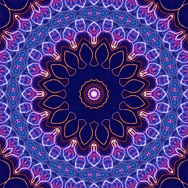 Abstract Kleurrijke Creatieve Digitale Mandala Achtergrond Uitzicht — Stockfoto