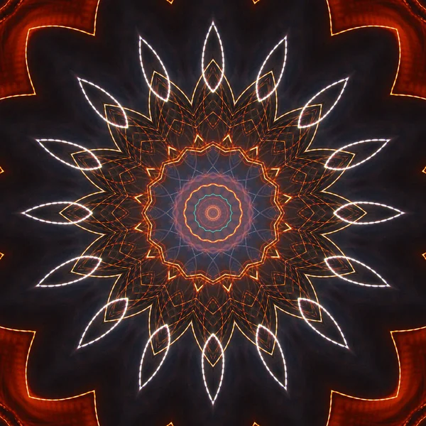 Abstrakti Värikäs Luova Digitaalinen Mandala Tausta Näkymä — kuvapankkivalokuva