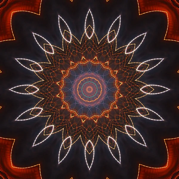 Abstract Kleurrijke Creatieve Digitale Mandala Achtergrond Uitzicht — Stockfoto