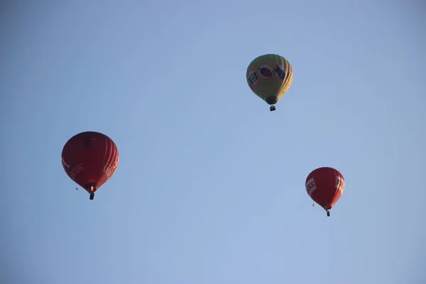 Balony Ogrzane Powietrze Widok Niebo — Zdjęcie stockowe