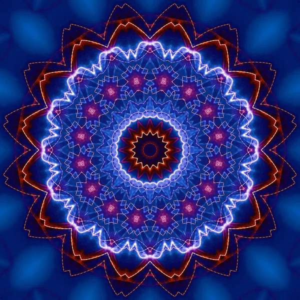 Abstract Kleurrijke Creatieve Digitale Mandala Achtergrond Uitzicht — Stockfoto